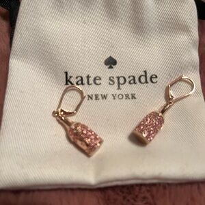 Kate Spade Pink Glitter Bottle Earrings